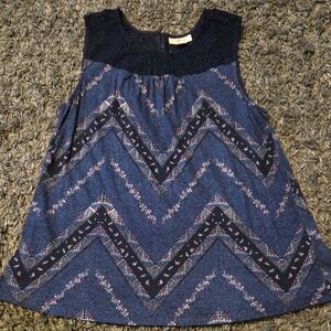 Style & Co. Blue Chevron Blouse